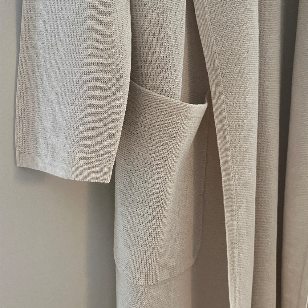 J.Crew | Juliette collarless sweater-blazer in linen blend | Cream | Size S - Picture 6 of 14